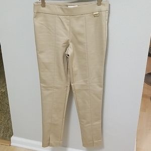 Calvin Klein Tan Elastic Waist Legging Dress Pant